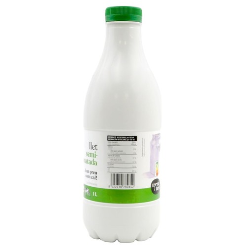 TERRA I TAST Llet semidesnatada Km0 en ampolla