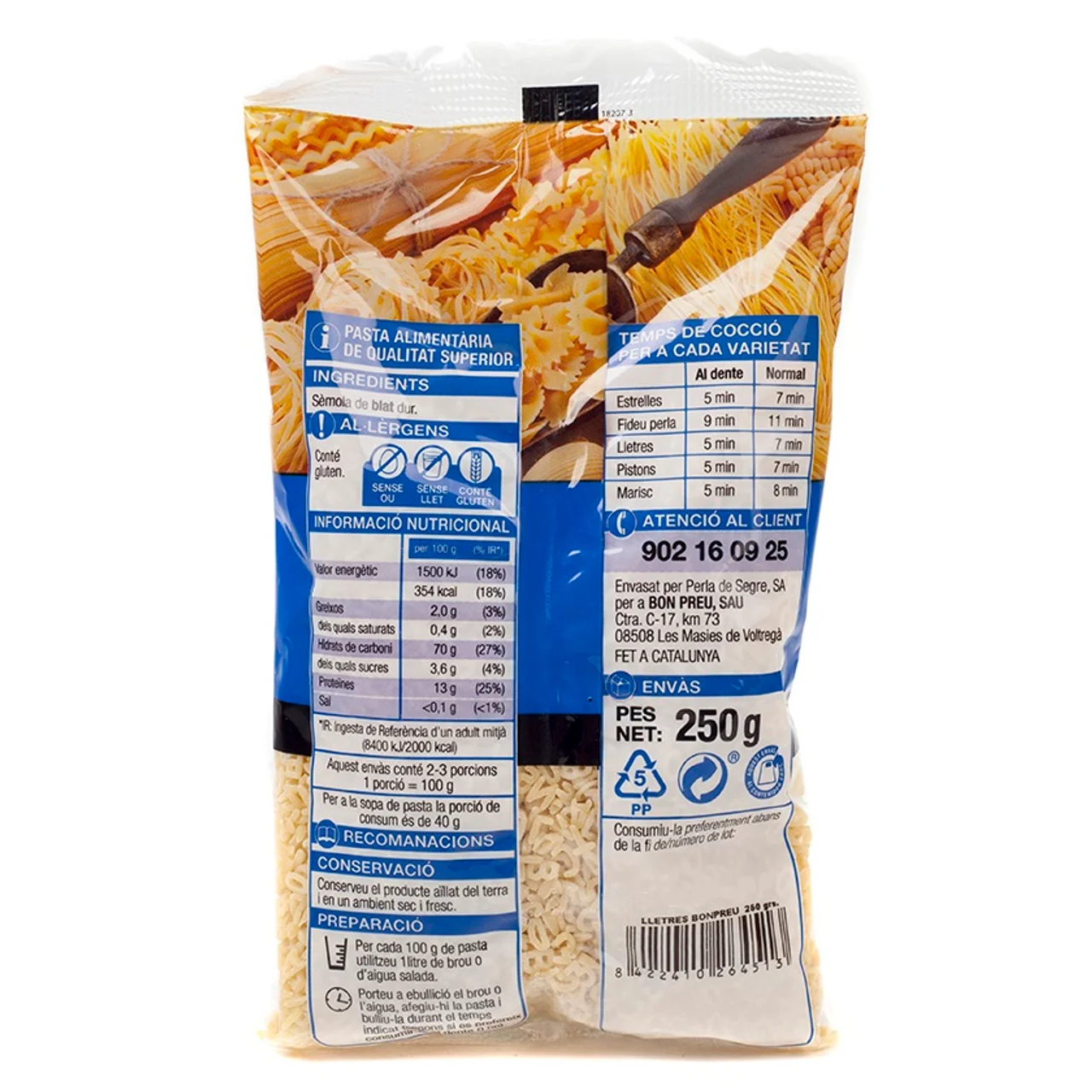 BONPREU Pasta de letras Km0
