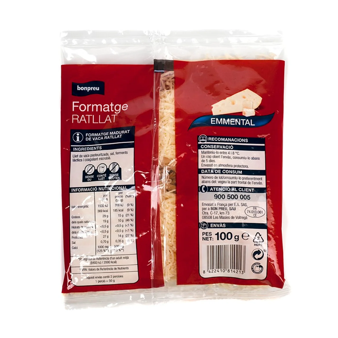 BONPREU Queso rallado emmental