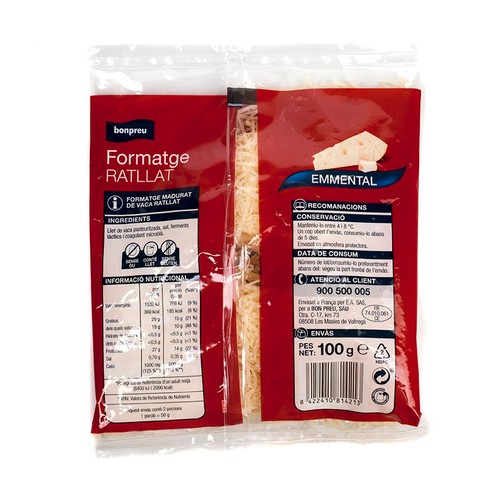 BONPREU Formatge ratllat emmental