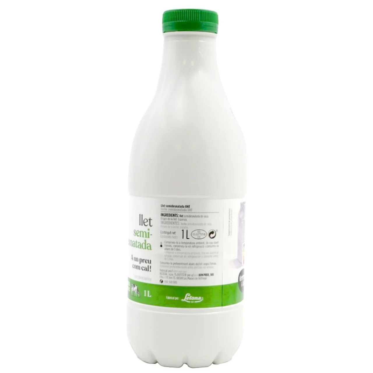 TERRA I TAST Leche semidesnatada Km0 en botella