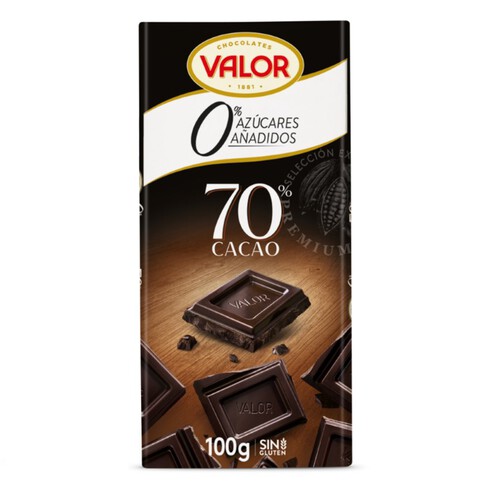 VALOR Xocolata negra 70% sense sucre