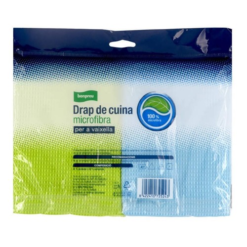 BONPREU Drap de cuina microfibra per a vaixella