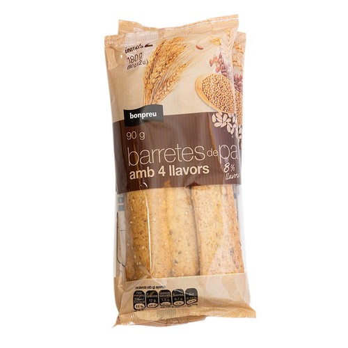 BONPREU Barretes de pa amb 4 llavors