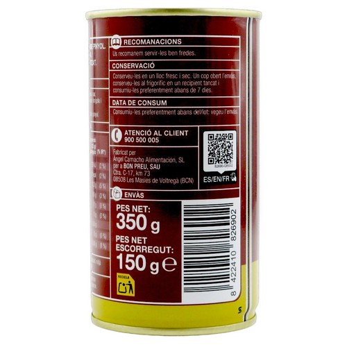 BONPREU Olives negres sense pinyol