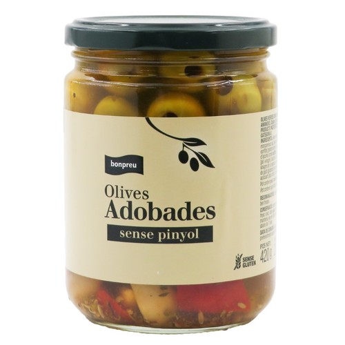 BONPREU Olives adobades sense pinyol