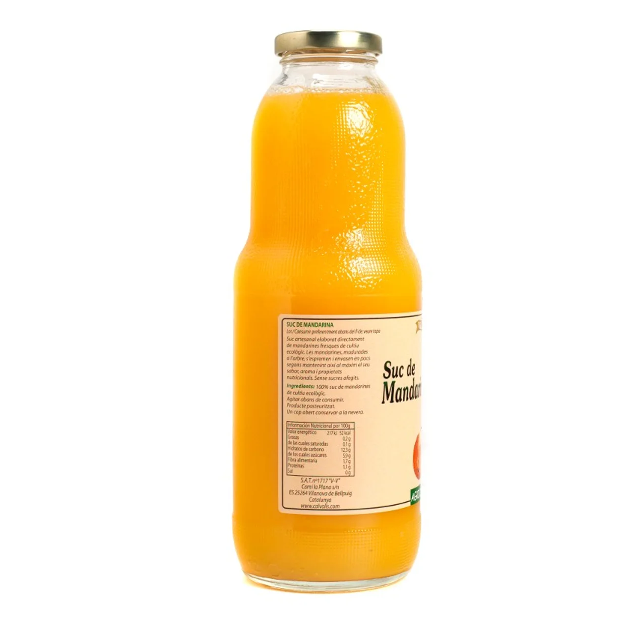 Zumo de mandarina ecológico Km0 en botella