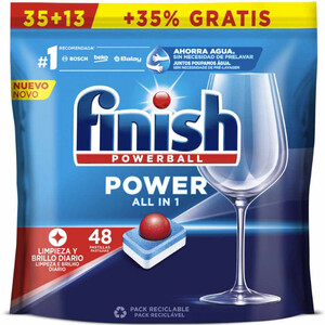 FINISH POWERBALL Rentavaixella All in 1 en bossa de 48 pastilles