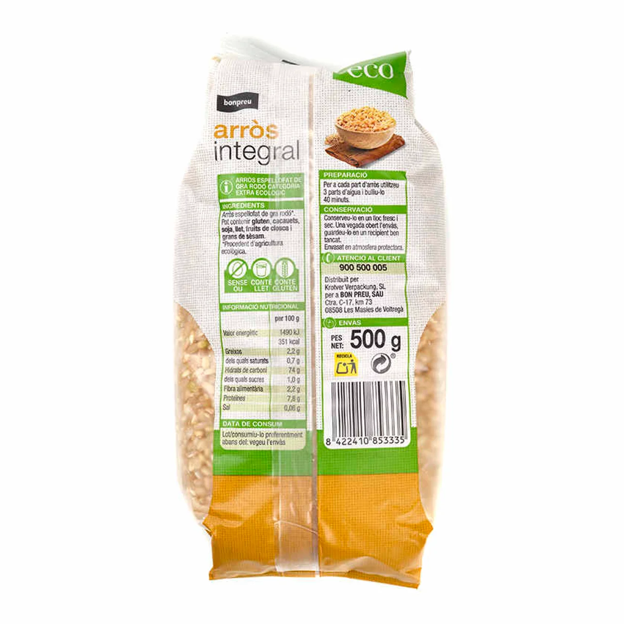 BONPREU Arroz integral ecológico
