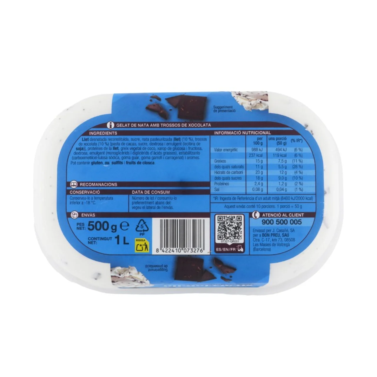 BONPREU Helado sabor a Stracciatella
