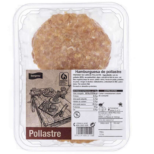 BONPREU Hamburguesa de pollastre