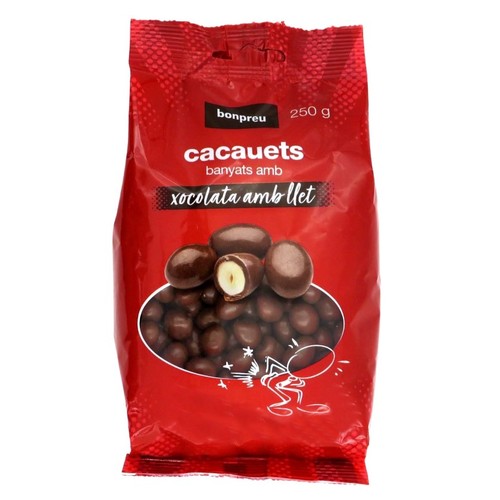 BONPREU Cacauets banyats amb xocolata amb llet