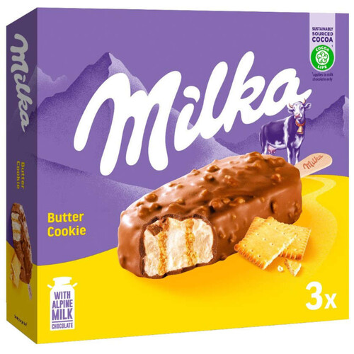MILKA Gelat de galetes de mantega i xocolata amb llet dels Alps