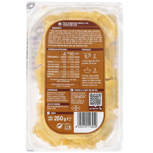 BONPREU Raviolis farcits de carn