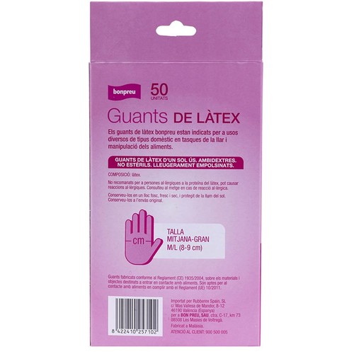 BONPREU Guants de làtex talla M-L