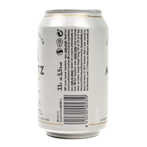 MORITZ Cervesa 100% malta en llauna