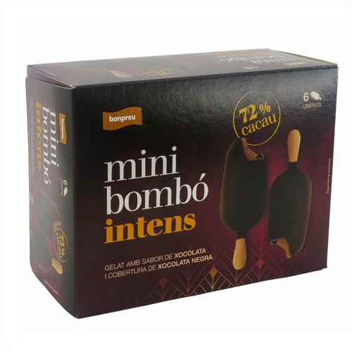 BONPREU Gelat mini bombó de xocolata intens