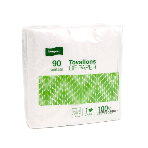 BONPREU Tovallons de paper blancs 33x33 cm