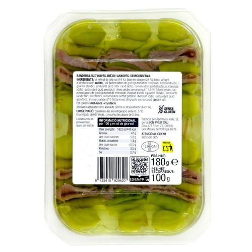 BONPREU Banderilles d'olives amb bitxo i anxoves