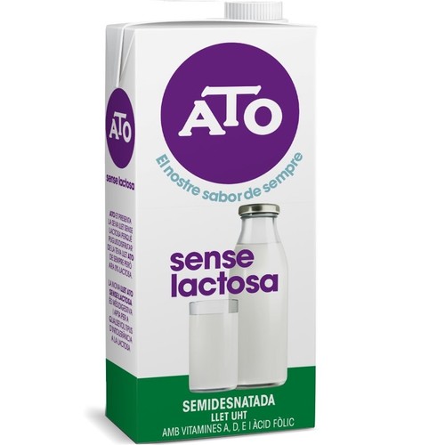 ATO Llet semidesnatada sense lactosa en cartró