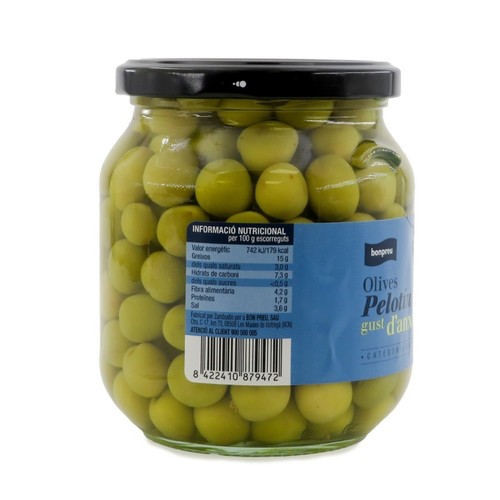 BONPREU Olives pelotín amb gust d'anxova