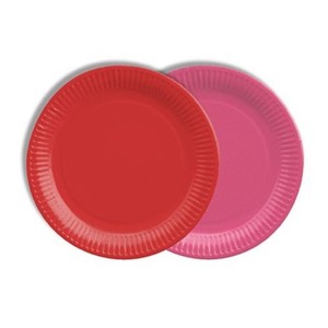 Imagen de PAPSTAR Plats de cartró 18 cm vermell i fucsia