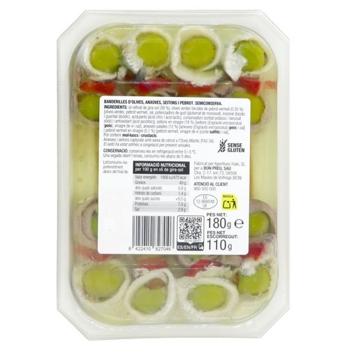 BONPREU Banderilles d'olives amb anxoves, seitons i pebrot