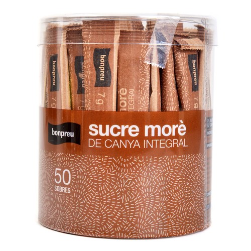 BONPREU Sucre morè de canya integral 50 sobres