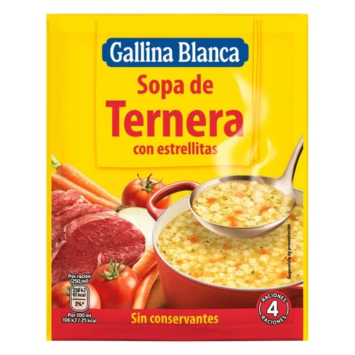 Sopa pollo y fideos finos