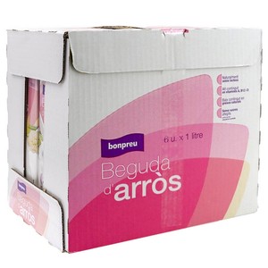 BONPREU Bebida de arroz 6x1L en cartón