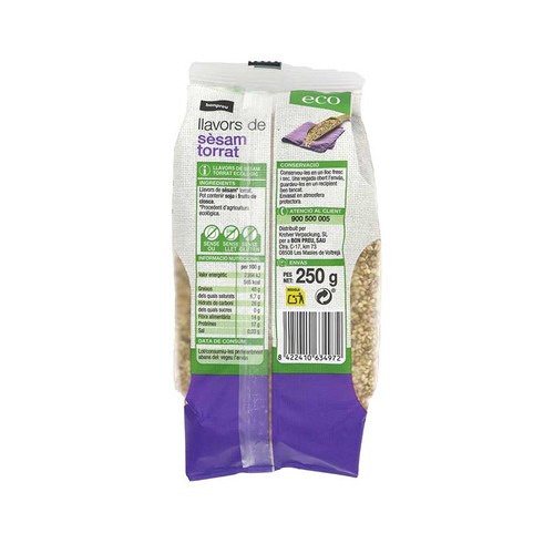 BONPREU Llavors de sèsam torrat ecològic
