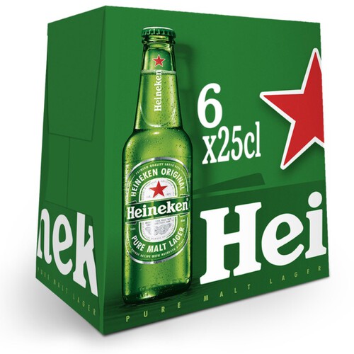 HEINEKEN Cervesa holandesa suau 6 x 25 cl en ampolla