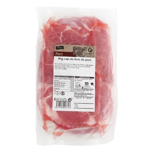 BONPREU Mig cap de llom de porc marinat  al buit