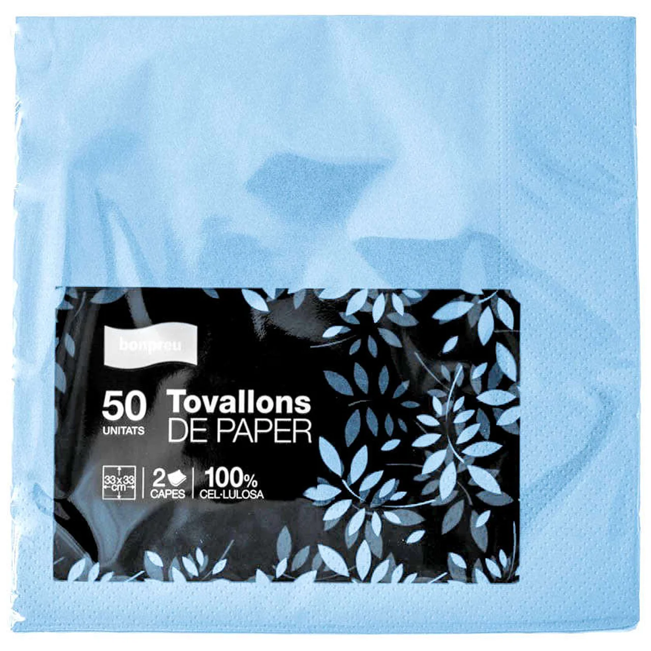 BONPREU Servilletas de papel color 33x33 cm