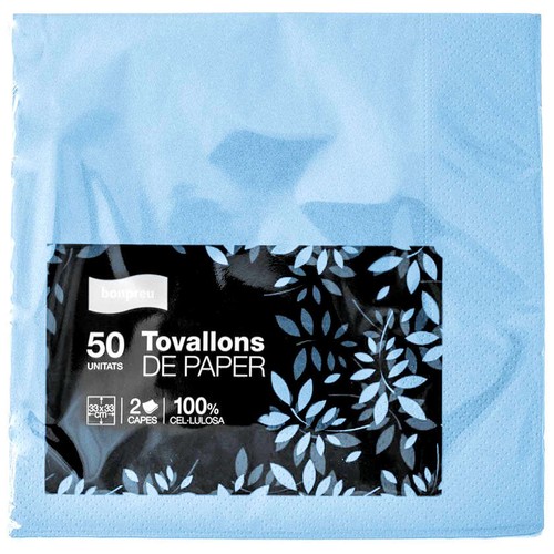 BONPREU Tovallons de paper color 33x33 cm