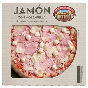 CASA TARRADELLAS Pizza fresca de jamón y mozzarella