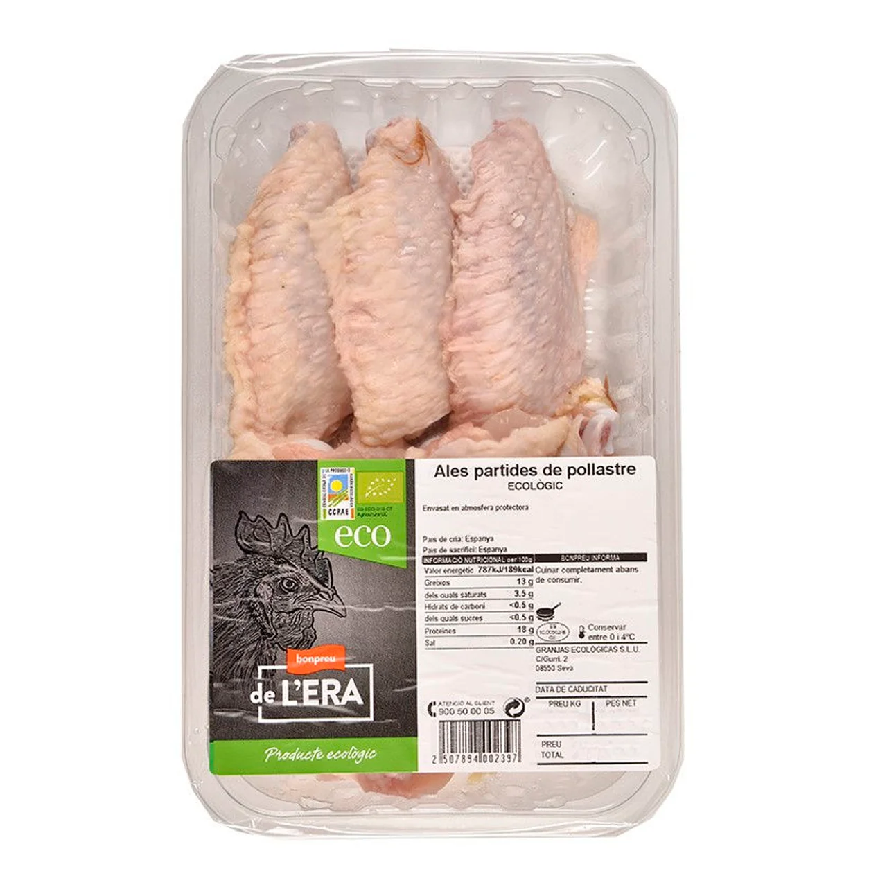 BONPREU DE L'ERA Alas partidas de pollo ecológico