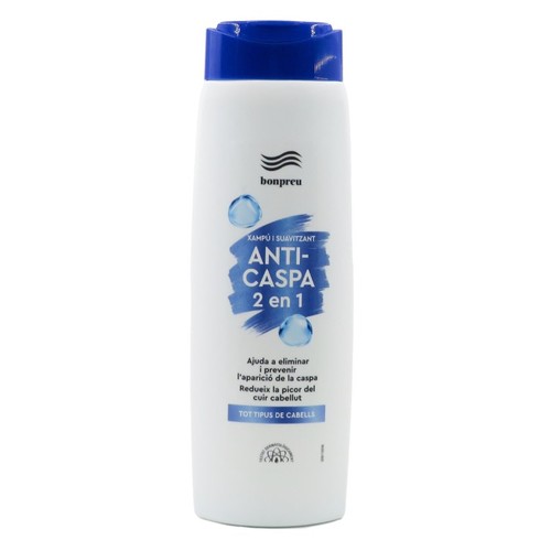 BONPREU Xampú i suavitzant anticaspa 2 en 1