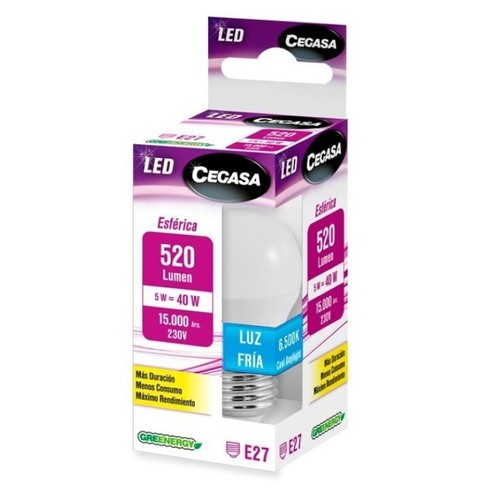 CEGASA Bombeta Led E27 llum freda 5W-6.500K