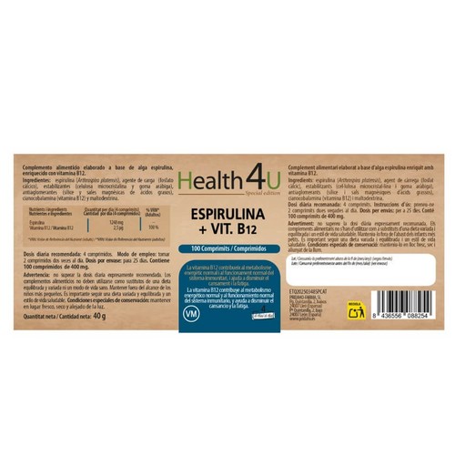 HEALTH 4U Complement alimentari d'espirulina