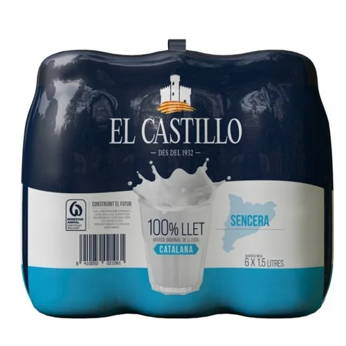 Leche entera en botella