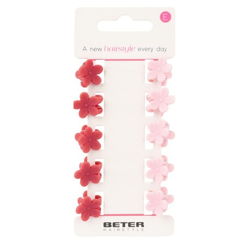 BETER Clips minis en forma de flor en tons rosats