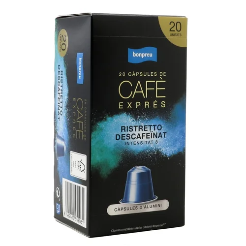 BONPREU Cápsulas de café Lungo Forte intensidad 10