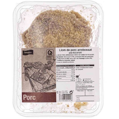 BON PREU Llom de porc arrebossat formatge
