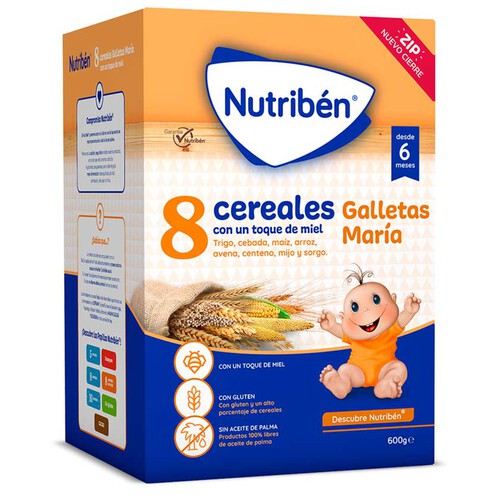 NUTRIBEN Farinetes 8 cereals amb mel i galeta María