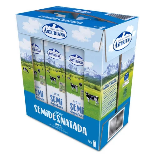 Leche semidesnatada en cartón