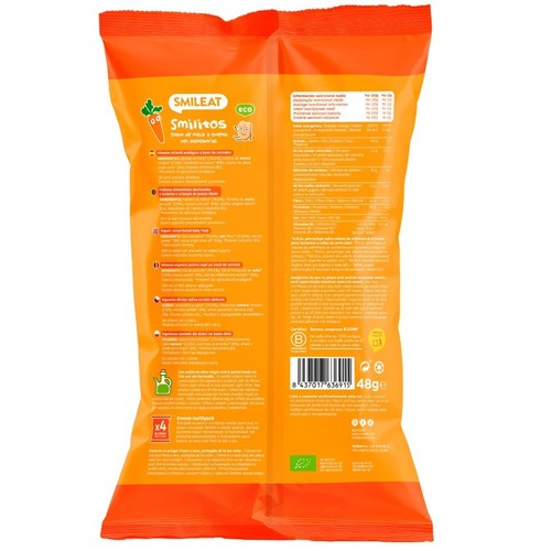 SMILEAT Snack de blat de moro, civada i pastanaga ecològic +8 mesos