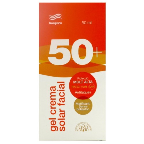 BONPREU Gel crema solar facial FPS 50+