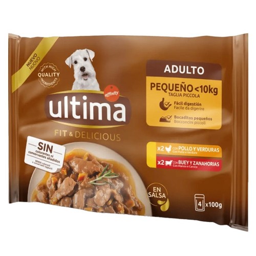 ULTIMA Menjar de carn i verdures per a gos adult mini