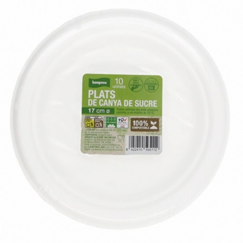 BONPREU Plats de canya de sucre de 17 cm